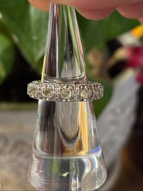 Classic CZ Diamond Eternity Band - White